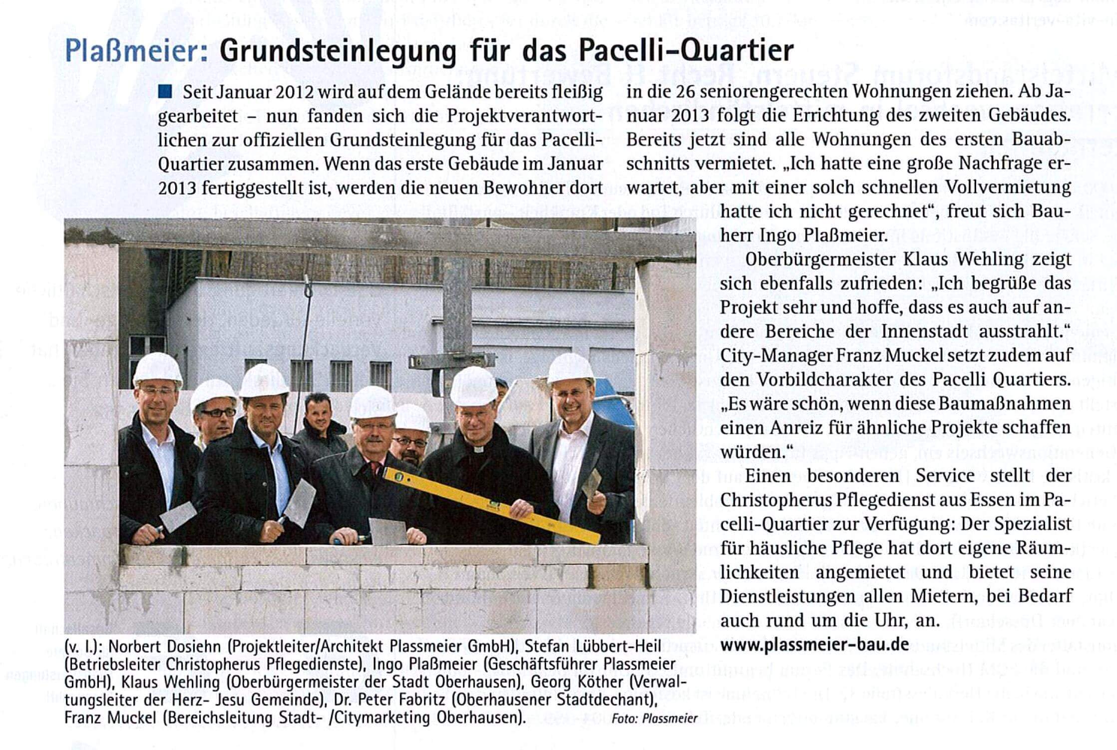 MEO-Magazin – Grundsteinlegung Pacelli Quartier