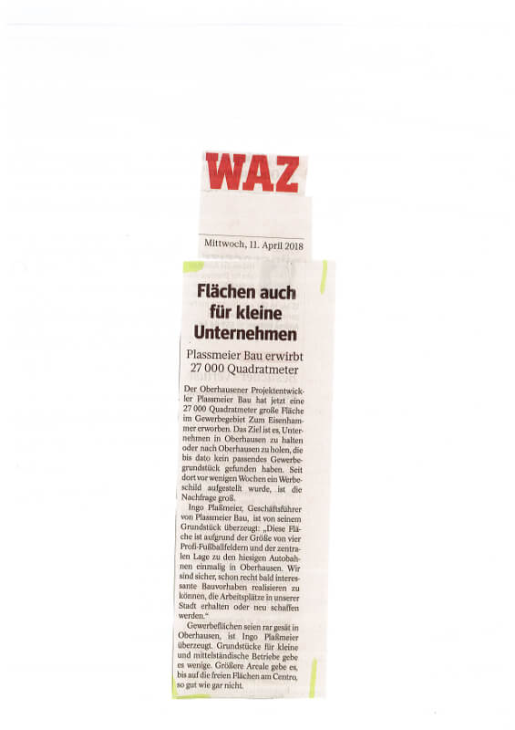 WAZ – Flächen auch für kleine Unternehmen