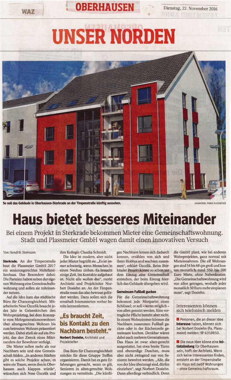 WAZ – Haus bietet besseres Miteinander