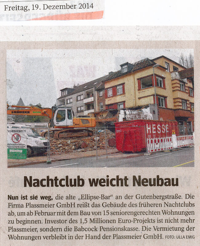 WAZ – Nachtclub weicht Neubau