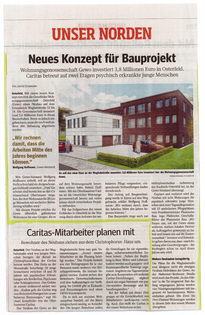 WAZ – Neues Konzept für Bauprojekt